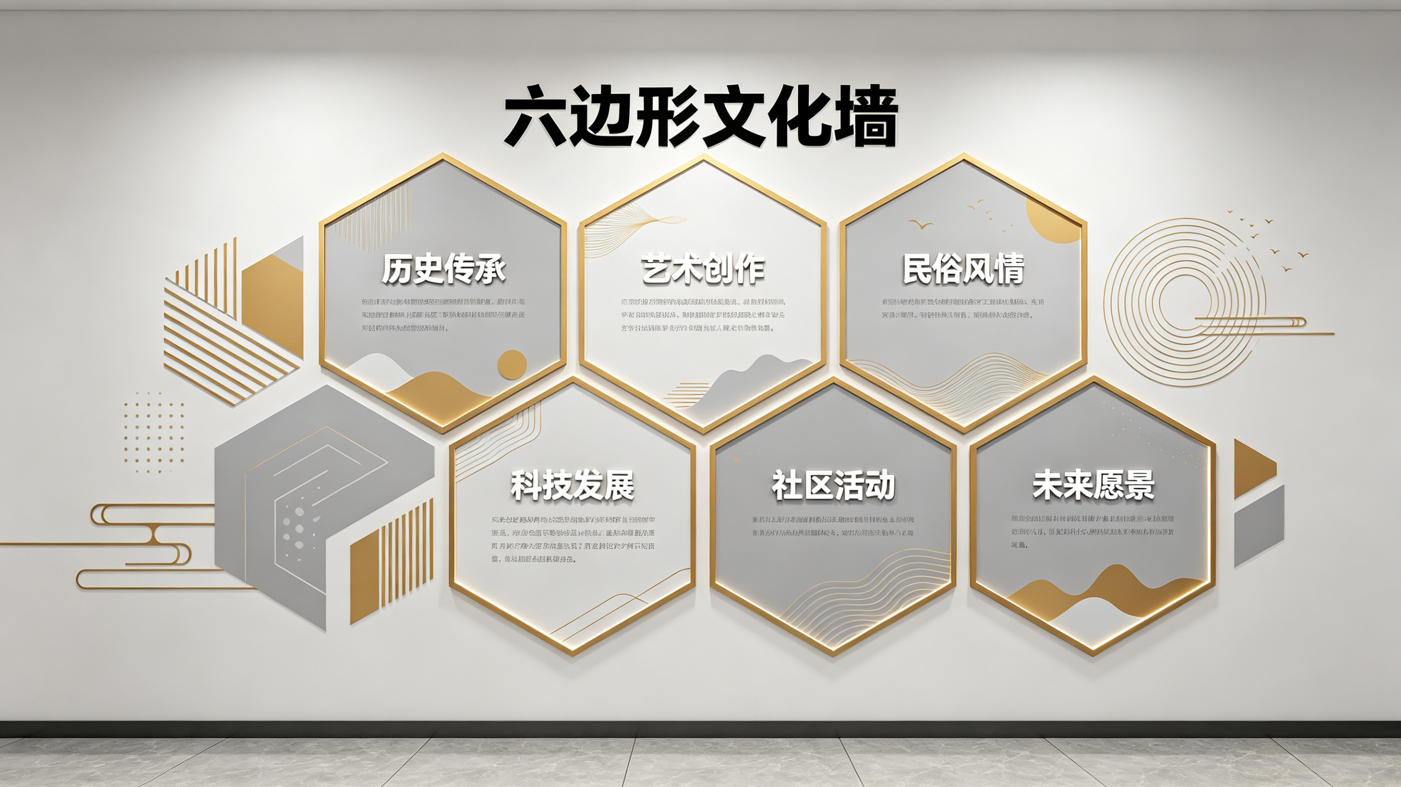 常德企业文化墙 | 六边形信息美学